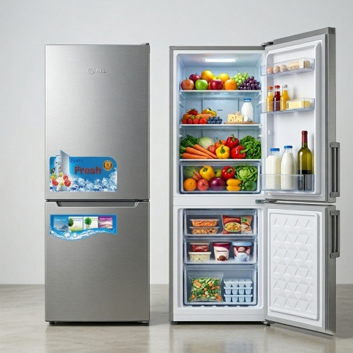 REFRIGERATEUR COMBINE ATL 117L 02 PORTES ATL-2C150 INOX&SILVER  ATL-2C150