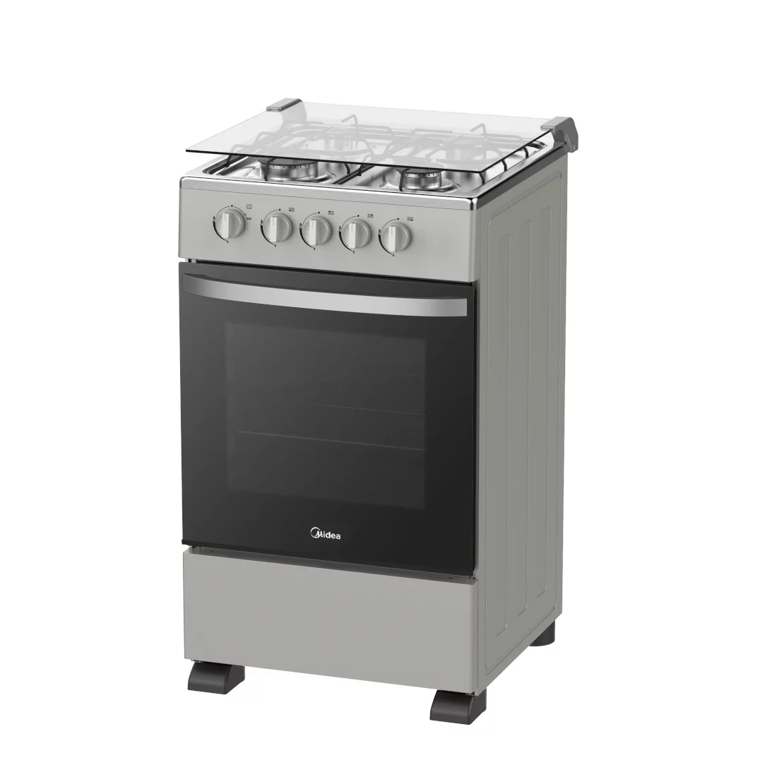 MIDEA GAZINIERE 4 FEUX COUVERTURE VITRE SILVER